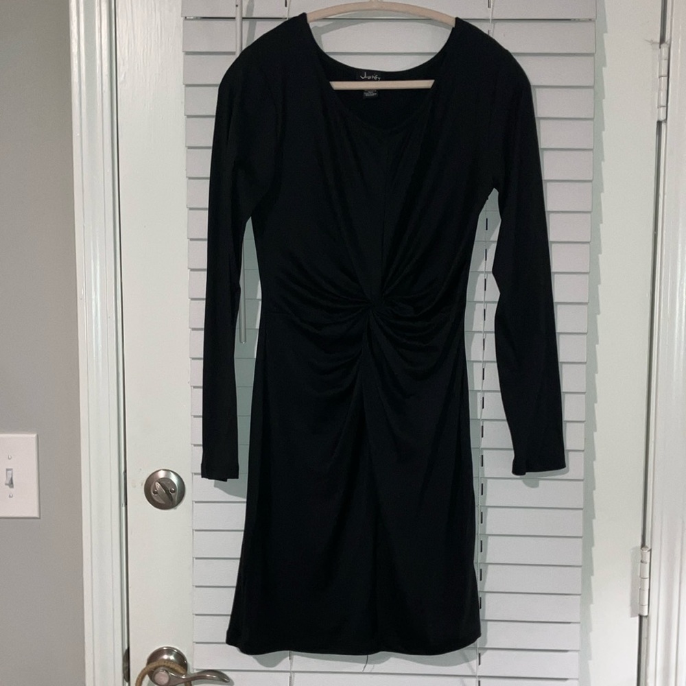 Black Ruched Sheath Dress